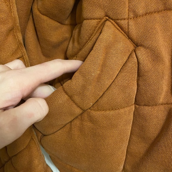 Free People Dolman Quilted Knit Jacket in Terracotta - Picture 4 of 5